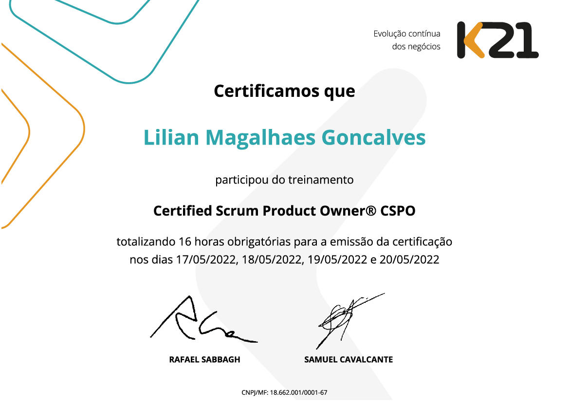 Certificado K21